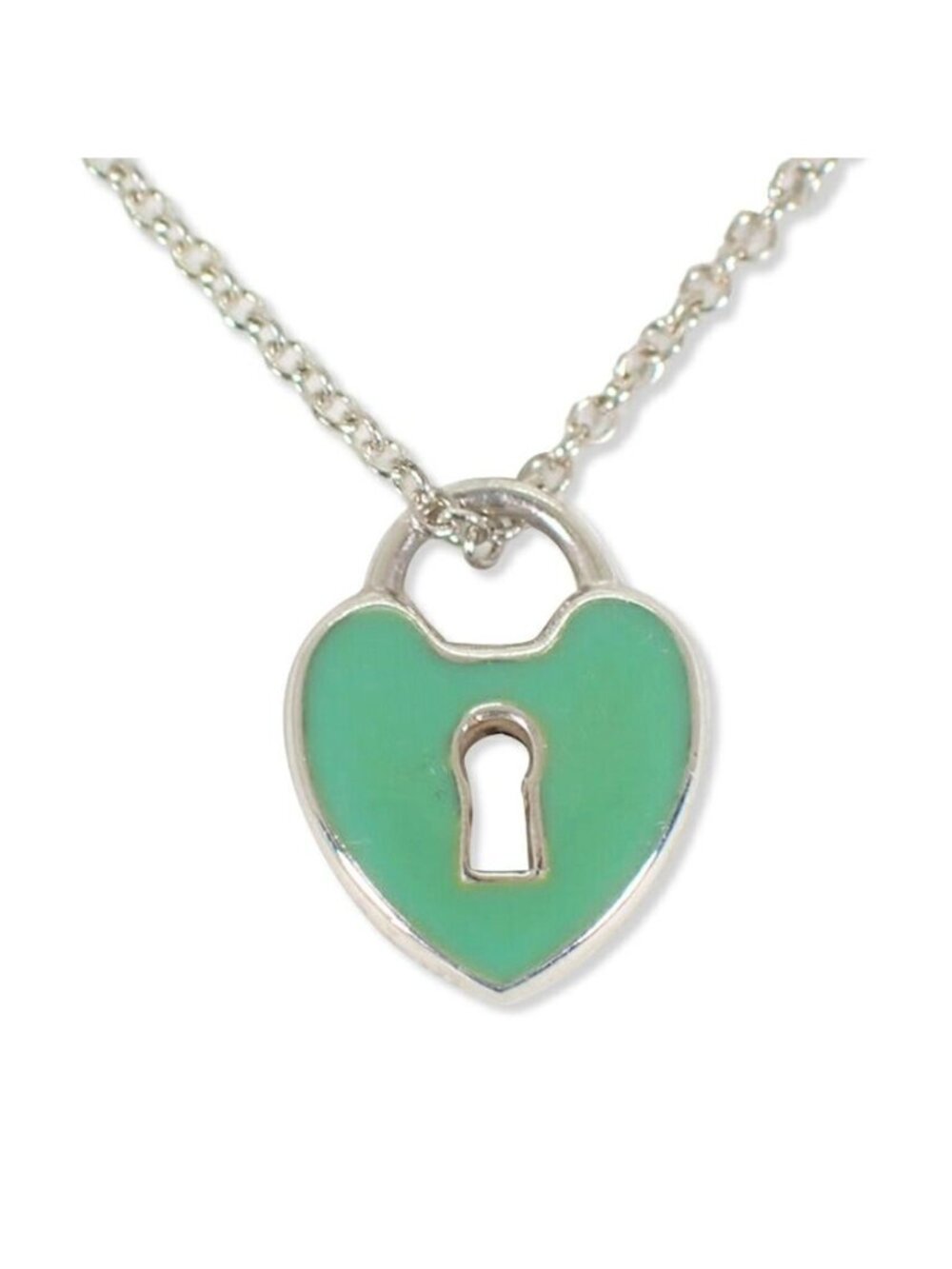 Tiffany & Co 925 Heart Lock Blue Pendant